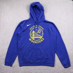 Golden State Warriors Hoodie M Blue Steph Curry #30 Nike Logo Pullover NBA